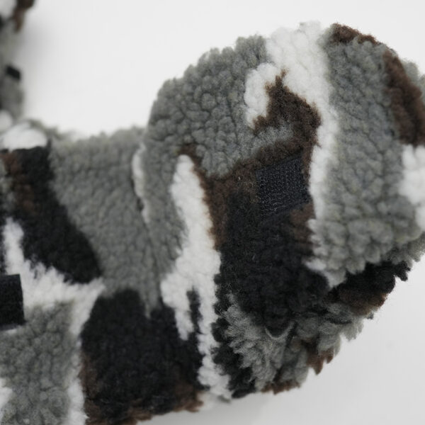 Sherpa Fleece Camo Flip-Top Fingerless Gloves with PU Grip - Image 3