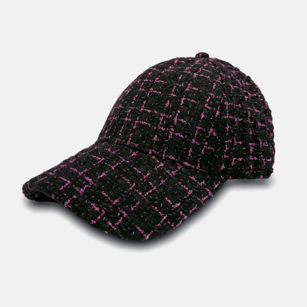 Chic Tweed Baseball Cap: Gold-Thread Knit - Image 5