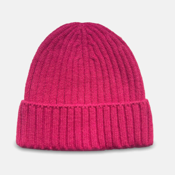 C&A Vibrant Pink Ribbed Knit Beanie - Image 1